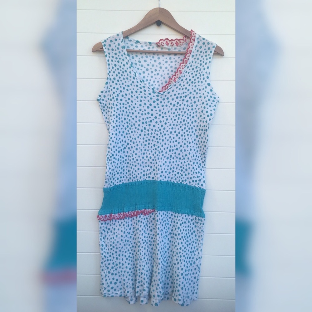 Tsumori Chisato Dot Asymmetric Embroidered Dress Japanese Designer Low Waist